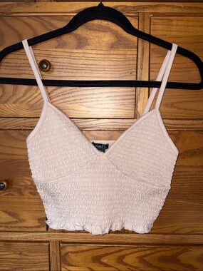 Rue21 Blush Pink Smocked Cropped Cami
